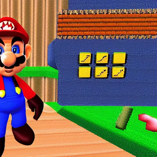 Image similar to screenshot of kanye west in super mario 64