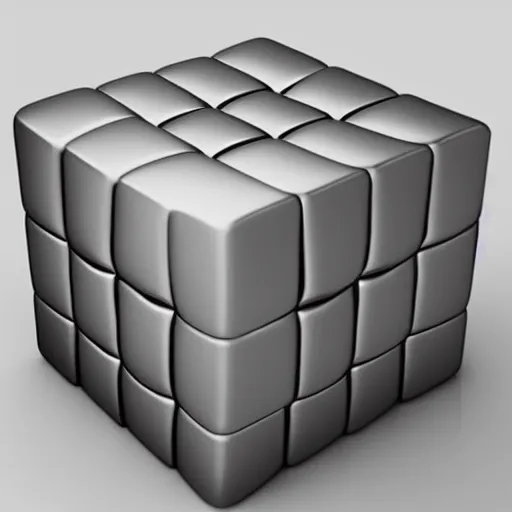 Prompt: silver cube realistic 3d render