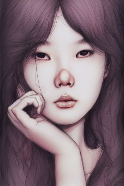 Prompt: need you here baby, realistic, sketch and art by jacqueline e, color by bo feng lin