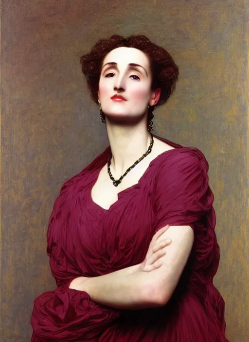 Image similar to a portrait of lisa gerrard, by edward robert hughes and frederic leighton