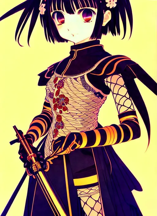 Image similar to ilya kuvshinov anime knight girl in ornate armor, last exile, murata range, fine detail, perfect anime face, dramatic lighting, dynamic composition, gustav klimt, art deco, cel shading, vivid, rich texture, ( ( ( yoshinari yoh ) ) ), alphonse mucha, ( ( ( colorful ) ) ),