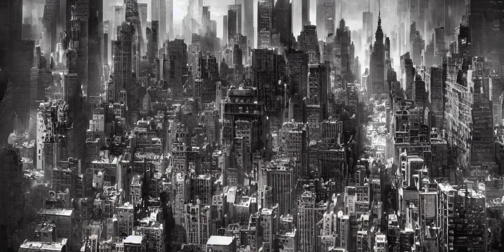 Prompt: apocalyptic vision of new york city in year 2070, cinematic  -H 1024