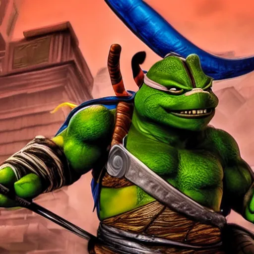 Prompt: yojimbo from teenage mutant ninja turtles 4 k hyperdetailed photorealism hdr