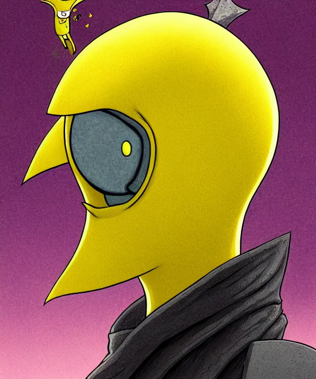 Prompt: fantasy comic style portrait of lemongrab, digital illustration by ken taylor and sana takeda, hd, 4 k, intricate, highly detailed!!, character design, cover art, award winning