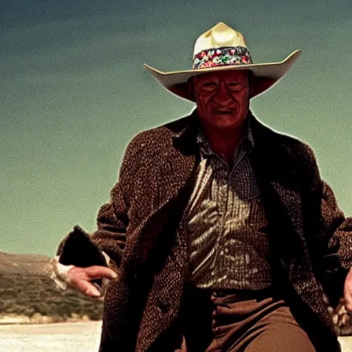 Prompt: The Holy Mountain starring John Wayne