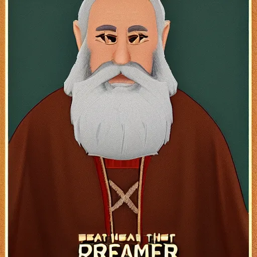 Prompt: bearded priest portrait in the style of civilization 6