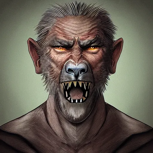 Prompt: “a fantasy digital portrait of ((((((an old man)))))) werewolf”