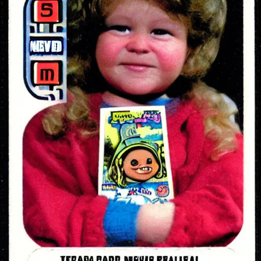 Image similar to never before seen garbage pail kid trading card 1 9 8 8 topps