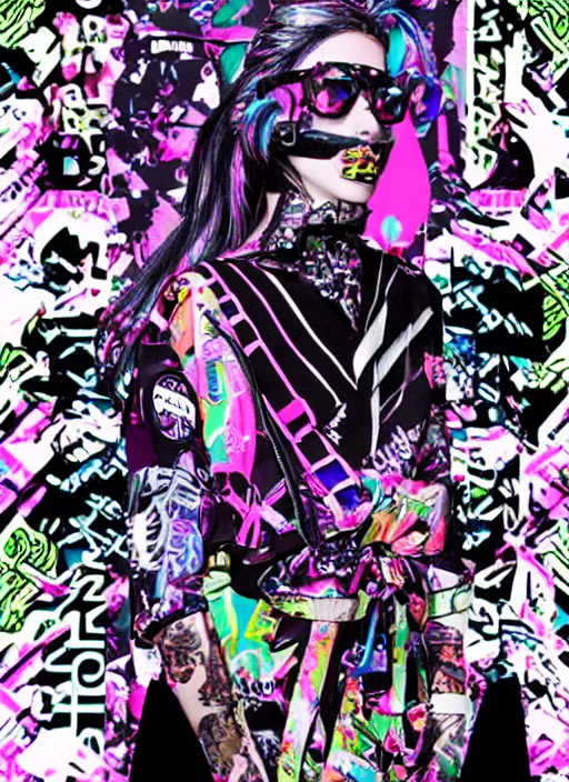 Image similar to vaporwave resort balenciaga military, hot topic, decora inspired, visual art