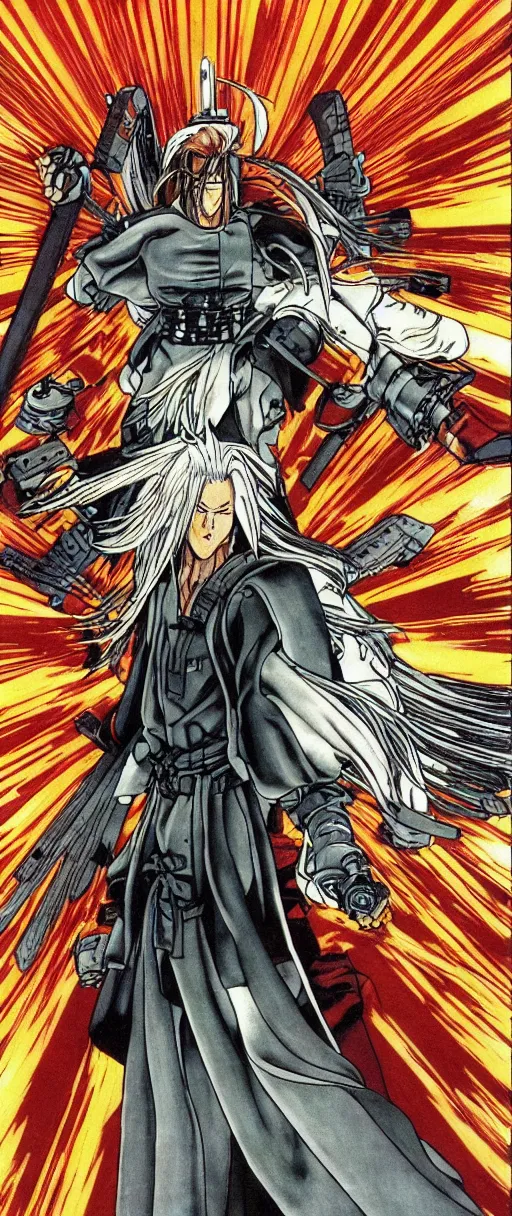 Image similar to “Sephiroth in Akira (1988) by Katsuhiro Otomo”