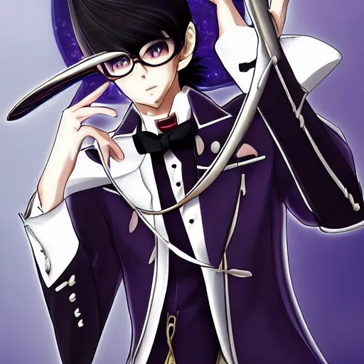 Prompt: portrait of bayonetta as a butler, anime fantasy illustration by tomoyuki yamasaki, kyoto studio, madhouse, ufotable, trending on artstation