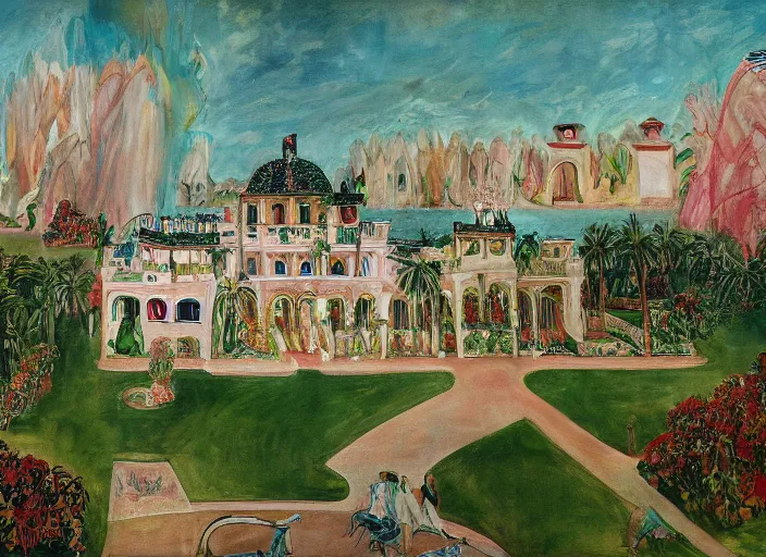 Image similar to Mar-a-Lago estate by otto dix