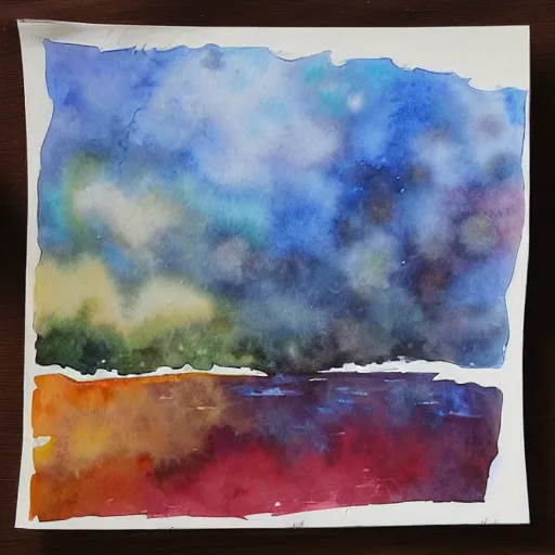 Prompt: “water color of mixed media”