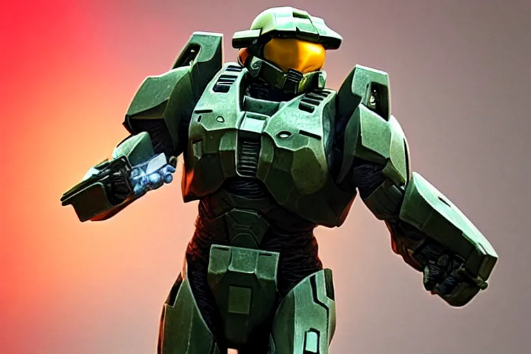 Image similar to master chief doing a ted talk