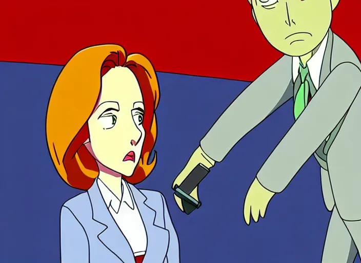 Prompt: dana scully, in the style of studio ghibli, traditional animation, sharp detail, animation cel