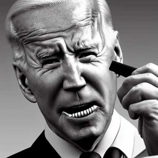 Image similar to hyperrealistic photograph of joe biden smoking a vape pen | smoke coming out of his mouth, artstation, 4 k