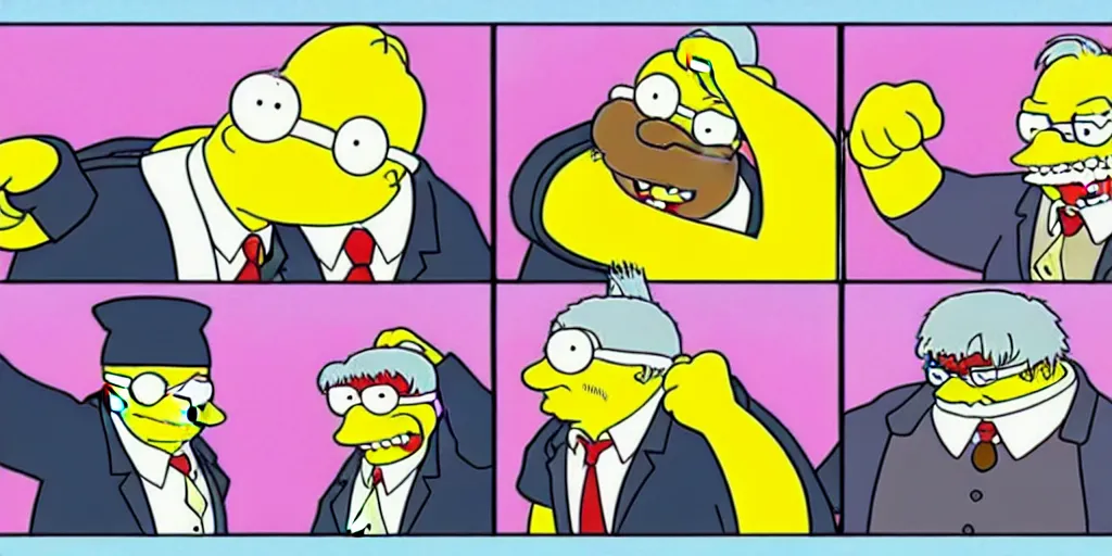 Image similar to hans moleman simpsons in the style of manga anime, manga movie scene