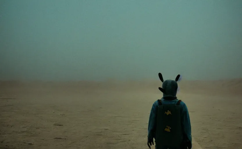 Prompt: cinestill 5 0 d candid photographic portrait by helen levitt of pikachu on a desolate plain, extreme closeup, modern cyberpunk moody emotional cinematic, dust storm, 8 k, hd, high resolution, 3 5 mm, f / 3 2, ultra realistic faces, ex machina