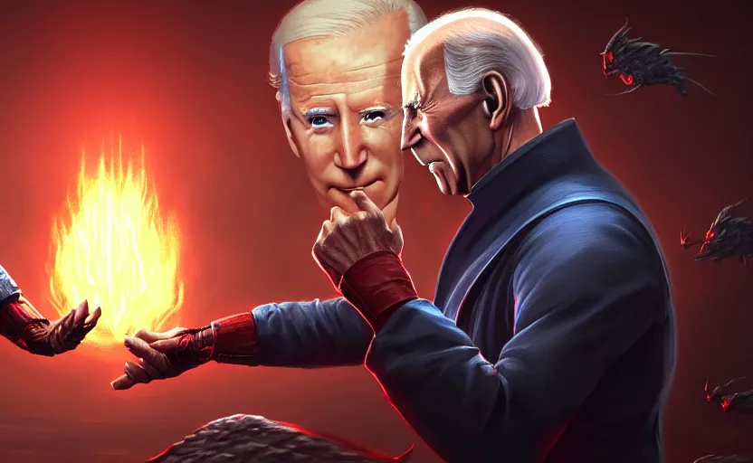 Prompt: joe biden versus mitch mcconnell mortal kombat character selection screen, highly detailed, digital painting, artstation, concept art, smooth, sharp focus, illustration, art by wlop, mars ravelo and greg rutkowski