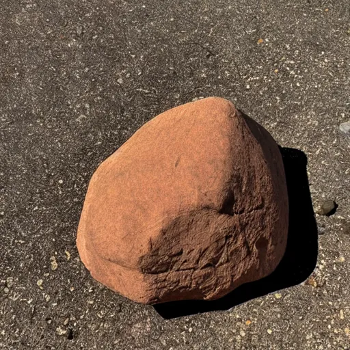 Prompt: a rock in the shape of a dinosaur