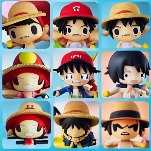 Image similar to high quality portrait flat matte painting of one piece in the style of nendoroid and Toon toys , flat anime style, thick painting, medium close-up