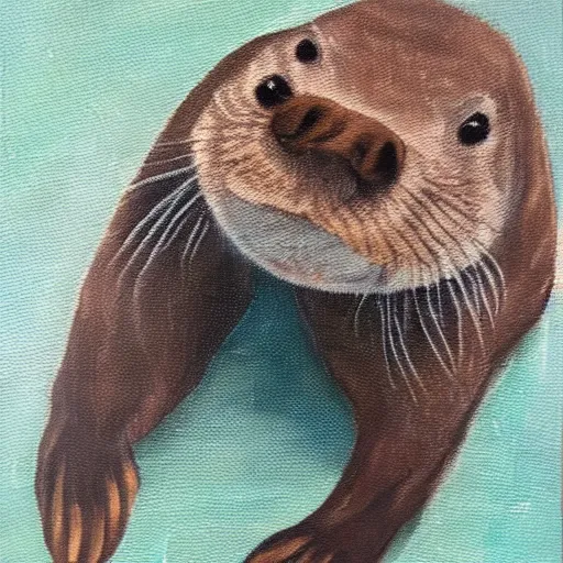 Image similar to oil painting of royal king otter dressed as a king