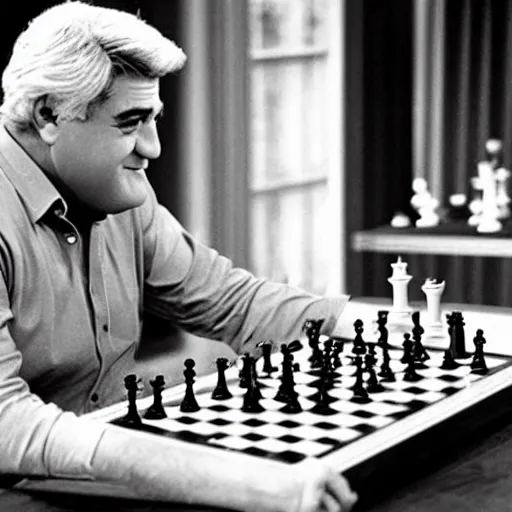 Image similar to jay leno playing chess