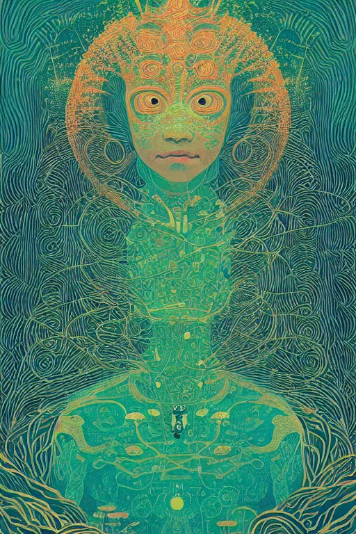 Prompt: The Ayahuasca Spirit, by Victo Ngai