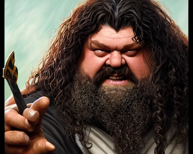 Prompt: hagrid as a wwf hasbro wrestling figure, deep focus, d & d, fantasy, intricate, elegant, highly detailed, digital painting, artstation, concept art, matte, sharp focus, illustration, hearthstone, art by artgerm and greg rutkowski and alphonse mucha