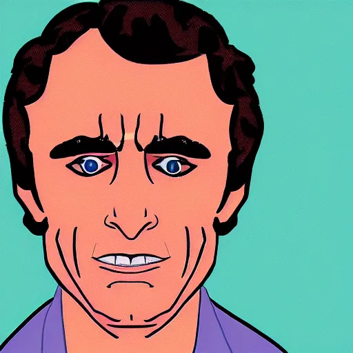 Prompt: ted bundy drawn in the style of mike judge