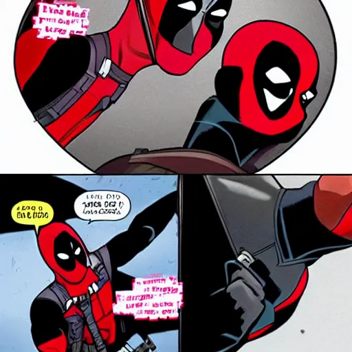 Prompt: Deadpool got a love letter