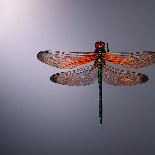 Prompt: Beautiful detailed atmospheric photo of intricate only dragonfly wings, sharp focus, symmetrical composition, octane render, 8k, volumetric lighting, on black background, macro photography, n-4