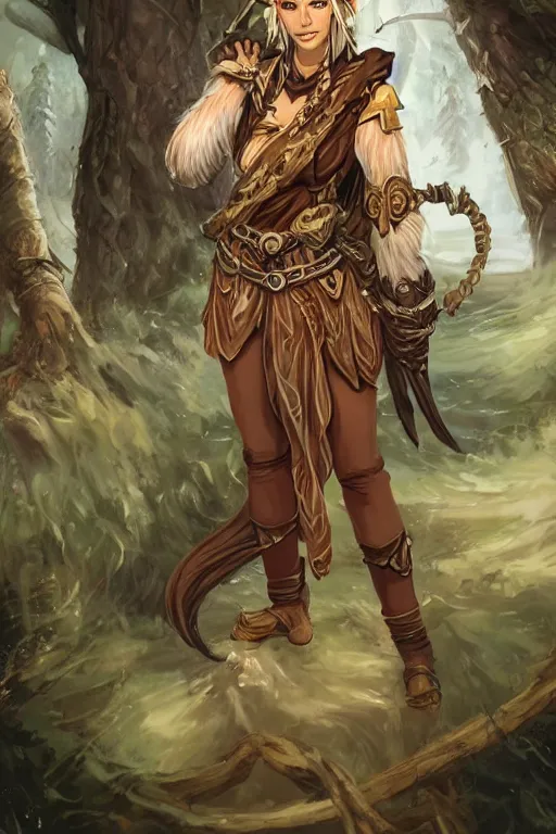 Prompt: Female Human Druid - Pathfinder PFRPG DND D&D d20 fantasy