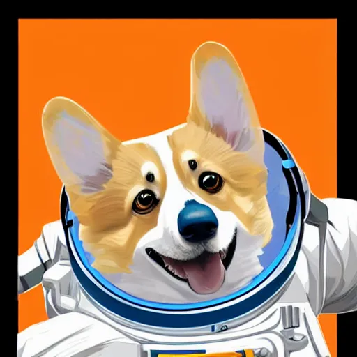 Prompt: a corgi cosmonaut in space, beautiful digital painting