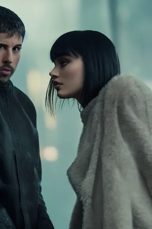 Image similar to Bladerunner 2049 still Kylie Jenner as Joi attractive HD still