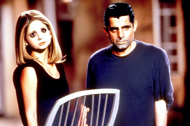 Image similar to sarah michelle gellar as buffy and cary grant as giles in buffy the vampire slayer