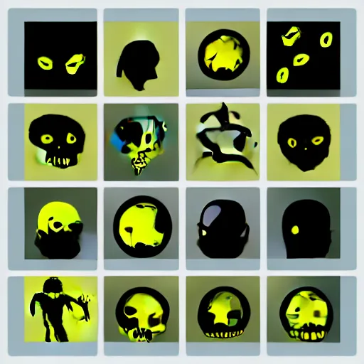 Prompt: “zombie vector icon set”