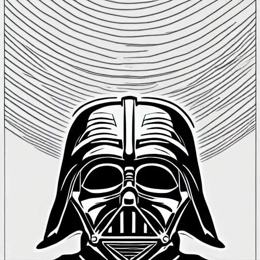 Prompt: darth vader vector style, line art