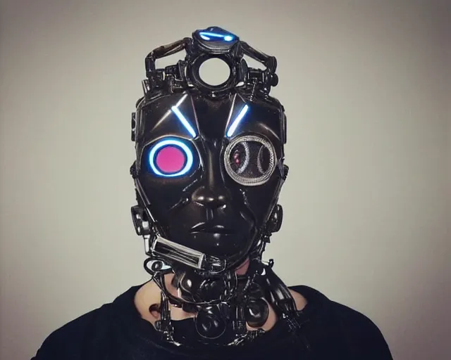 Image similar to a beautiful cyborg made of ceremonial 🌚 maske