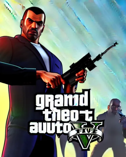 Image similar to gta 5, grand theft auto 5 cover art of reaper from overwatch