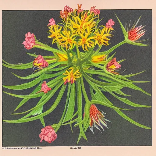 Image similar to Lamiceae, scientific depiction, Textbook Illustration in clolour, 1982