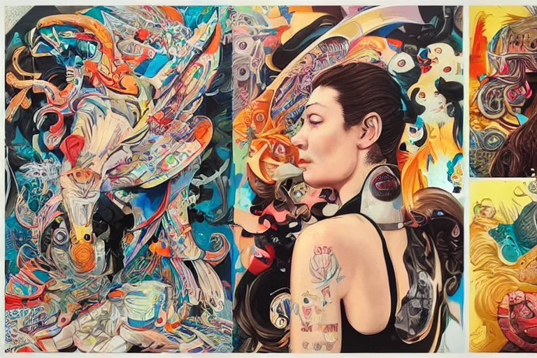 Prompt: Drunks people in bar, Tristan Eaton, victo ngai, artgerm, RHADS, ross draws