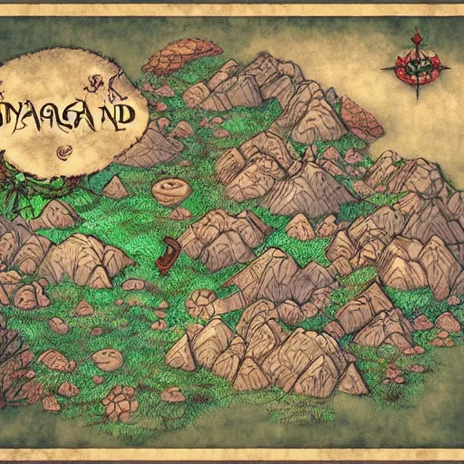 Image similar to a stylized map of a fantasy land, concept art by Muggur, deviantart contest winner, pixel art, 2d game art, concept art, official art