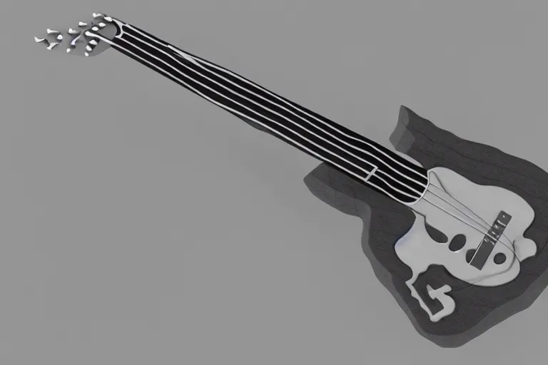 Prompt: junji ito guitar, 3d render