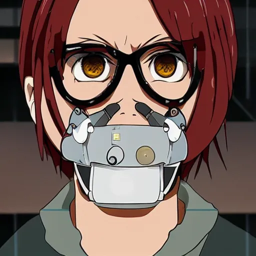 Prompt: hannibal lector in the style of anime, in the style of holic