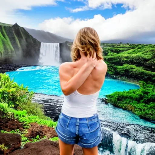 Image similar to head and shoulders shampoo bottle photo next to waterfall in hawaii