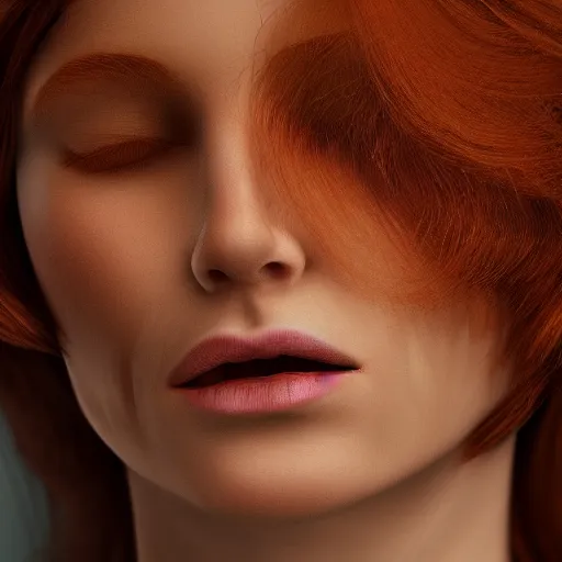 Image similar to portrait of ginger hair woman detailed face, detailed 8 k