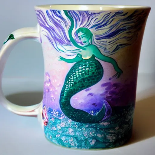 Prompt: mermaid mug