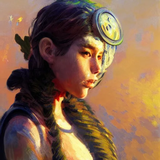 Prompt: Monet portrait painting of a cyborg girl, medium shot, asymmetrical, profile picture, Organic Painting, sunny day, Matte Painting, bold shapes, hard edges, street art, trending on artstation, by Huang Guangjian and Gil Elvgren and Sachin Teng