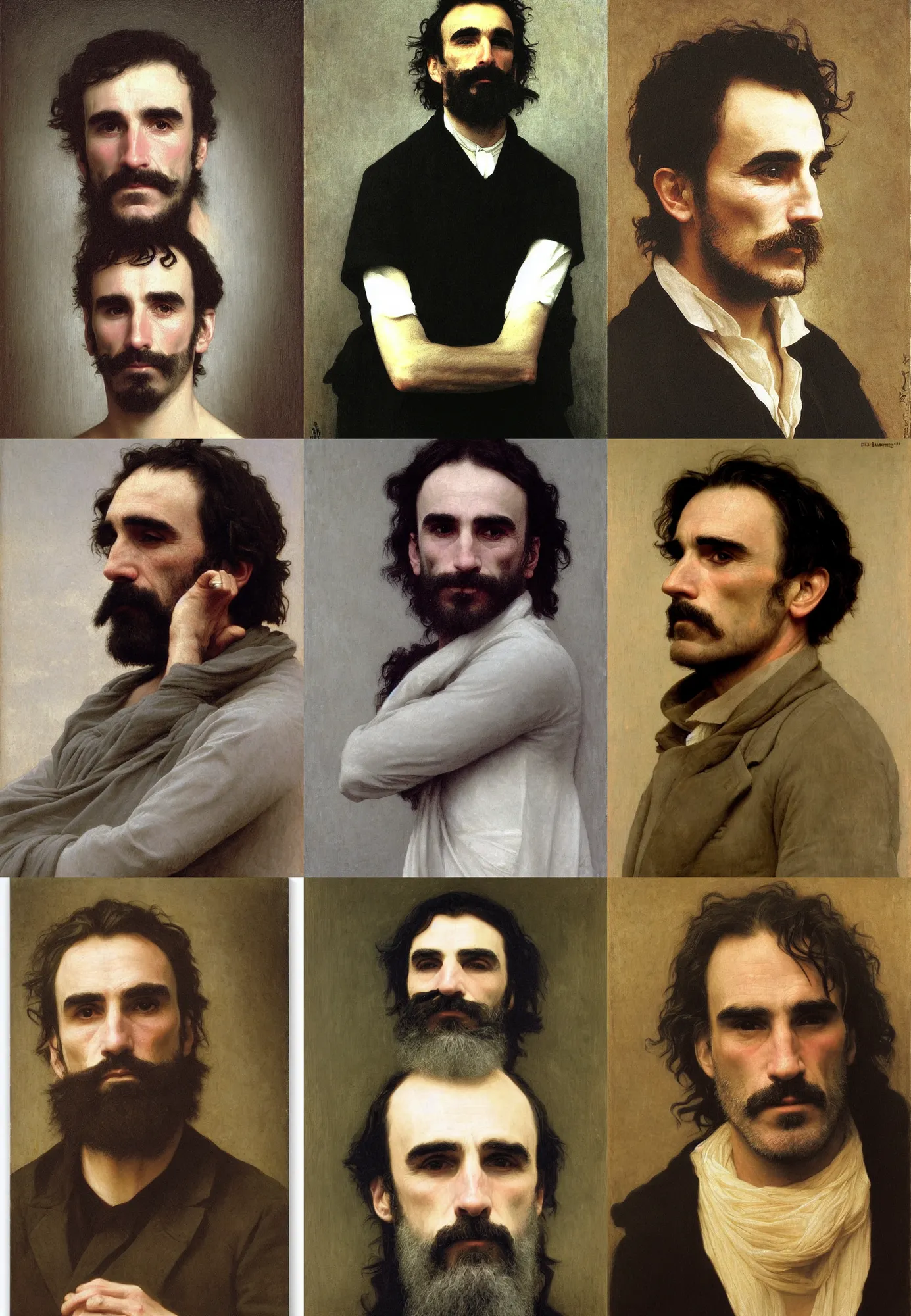 Image similar to portrait of daniel day - lewis by william bouguereau